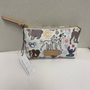 Walt Disney Dooney & Bourke Sketch Dogs Cosmetic Bag Dog - RARE - White - NEW